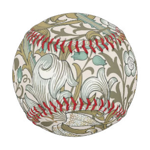 Balle De Baseball William Morris Golden Lily Bleu Or Classique