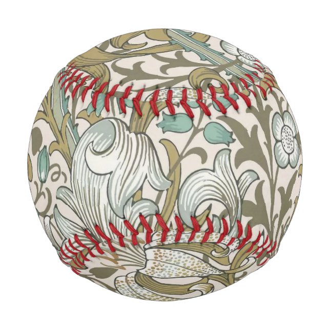 Balle De Baseball William Morris Golden Lily Bleu Or Classique (Devant)