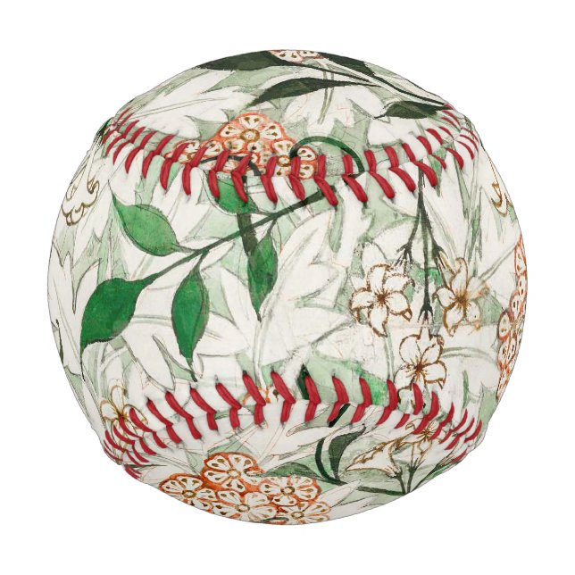 Balle De Baseball William Morris Jardin Fleur de Jasmin Classique (Devant)