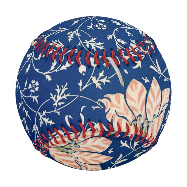 Balle De Baseball William Morris Medway Floral bleu (Devant)