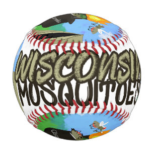 Balle De Baseball Wisconsin Mosquitoes Cartoon