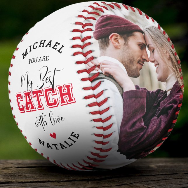 Balle De Baseball 'You Are My Best Catch' Boyfriend Photo de couple (Créateur téléchargé)
