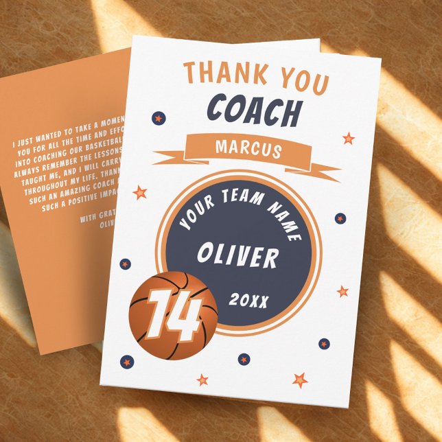 Balle de basket-ball moderne Merci Coach  (Créateur téléchargé)