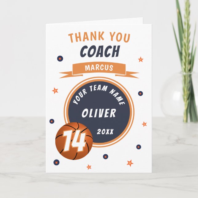 Balle de basket moderne Merci Coach  (Devant)