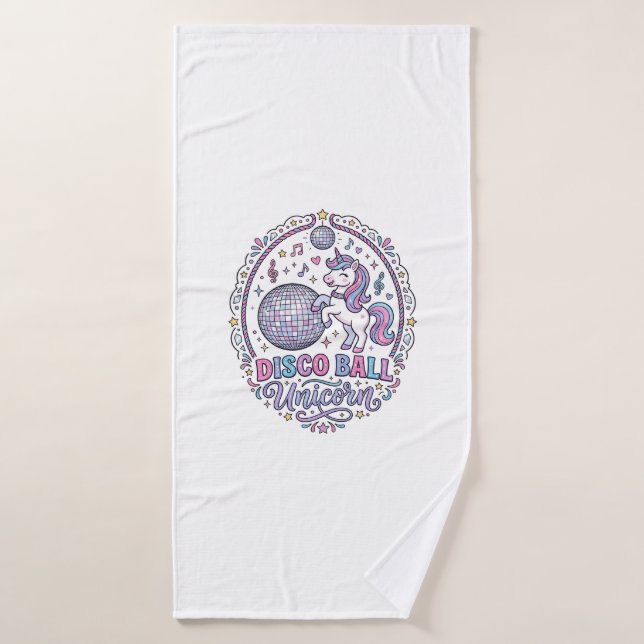 Balle de disco Licorne Licorne Impression ludique  (Serviette de bain)