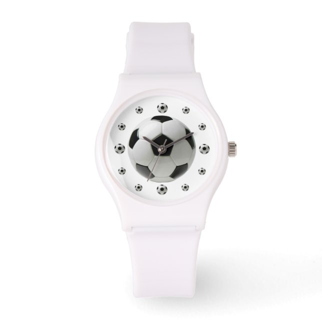 Balle de football blanc Montre sportive (Recto)