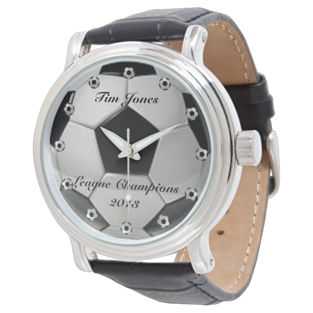 Balle de football classique Montre en acier inoxyd (Incliné)