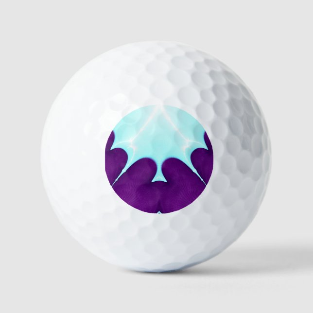 Balle de golf à motif bleu violet blanc - unique (Recto)