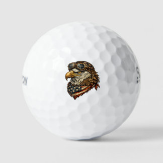 Balle de golf aigle chauve patriotique avec bandan