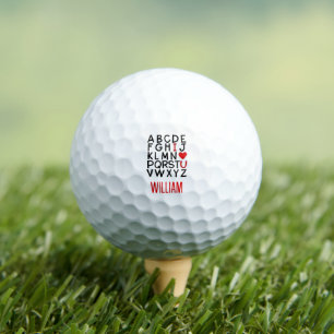 Balle de golf Alphabet de l'amour