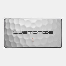 Balle de golf blanche texturée avec nom et numéro 
