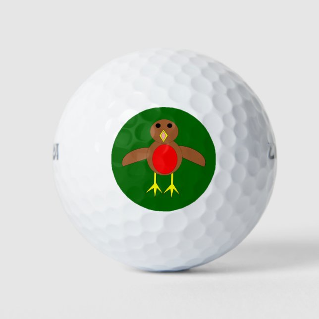 Balle de golf Christmas Robin (Devant)