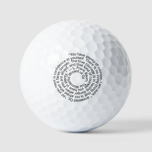 Balle de golf citation de courage du Magicien d'Oz (Recto)