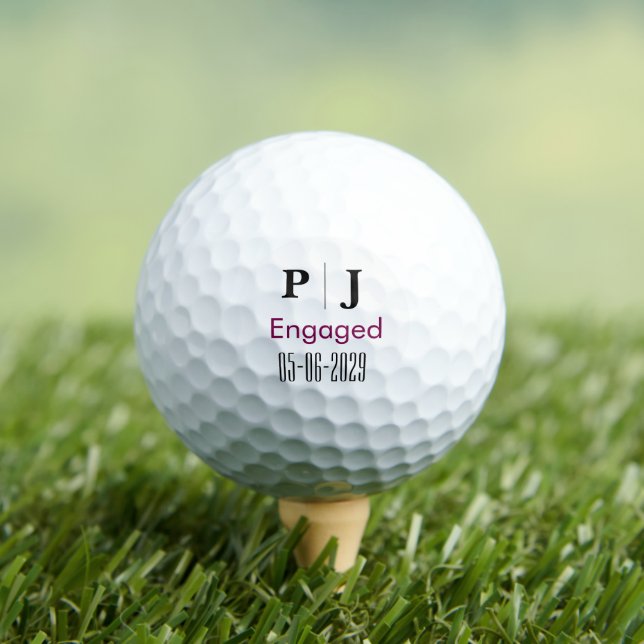 Balle de golf de mariage à monogramme personnalisé (T-shirt Insitu)