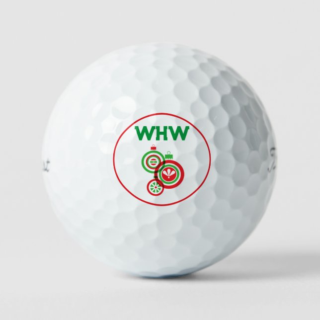 Balle de golf de Noël Monogramme (Recto)