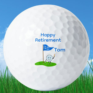 Balle de Golf de Retraite Heureuse Dessin Animé Te