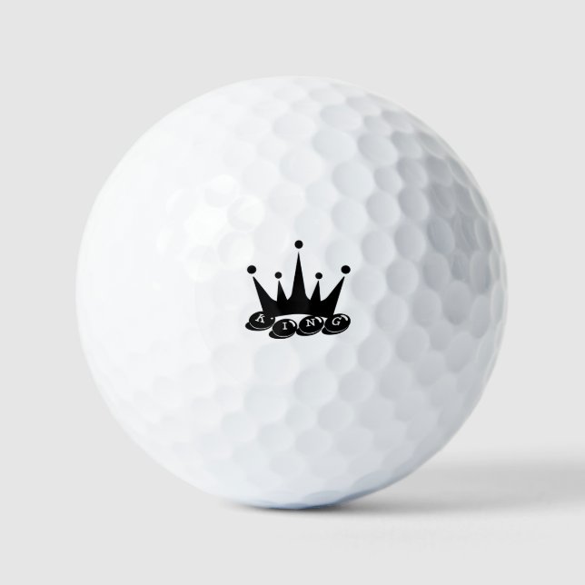 Balle de golf de valeur – Texte "King" et image de (Recto)