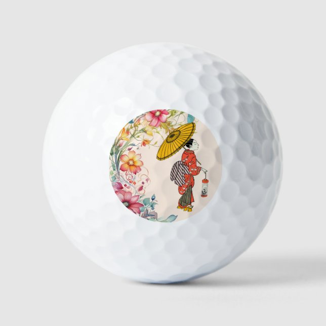Balle de golf des femmes asiatiques (Recto)