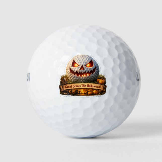 balle de golf drôle d'Halloween (Devant)