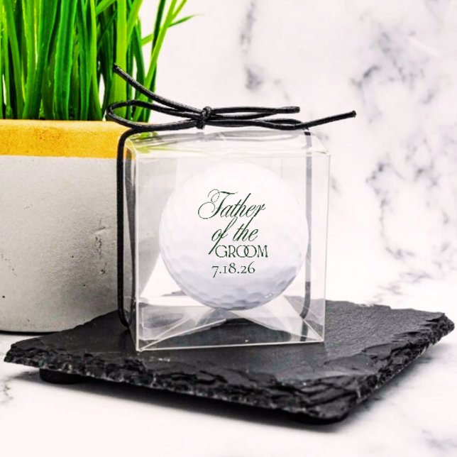 Balle de Golf du Père du Marié | Vert Foncé (Modern wedding gifts for groom golf ball)