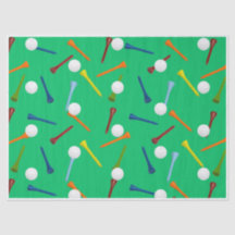 Balle de golf et papier de soie à tee coloré | Fêt