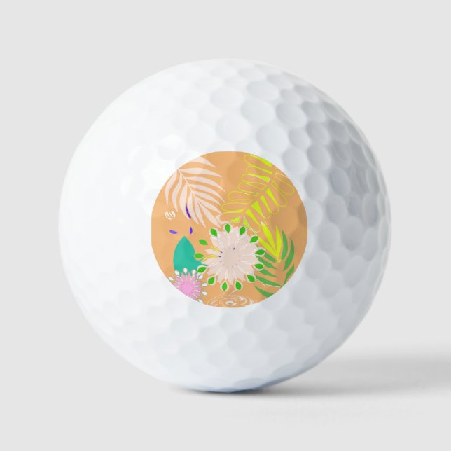 Balle de golf fleurs délicates (Recto)