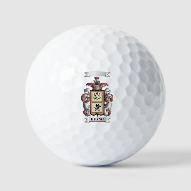 Balle de golf Huang Nom et Bouclier (Recto)