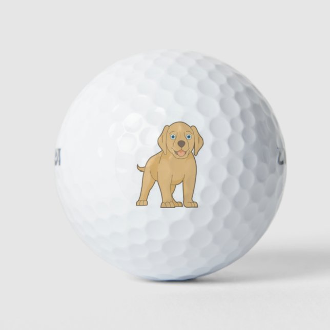 balle de golf jaune labrador (Devant)