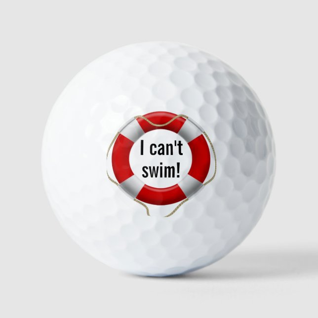 Balle de golf Je ne sais pas nager (Recto)