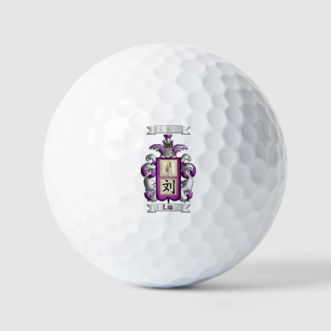 Balle de golf liu Nom de famille et bouclier (Recto)
