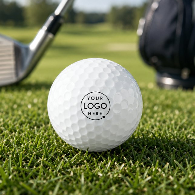Balle de golf Logo | Boules de tournoi d'affaires  (Custom logo golf ball for business tournaments, client gifts, and branded golfer favors.)