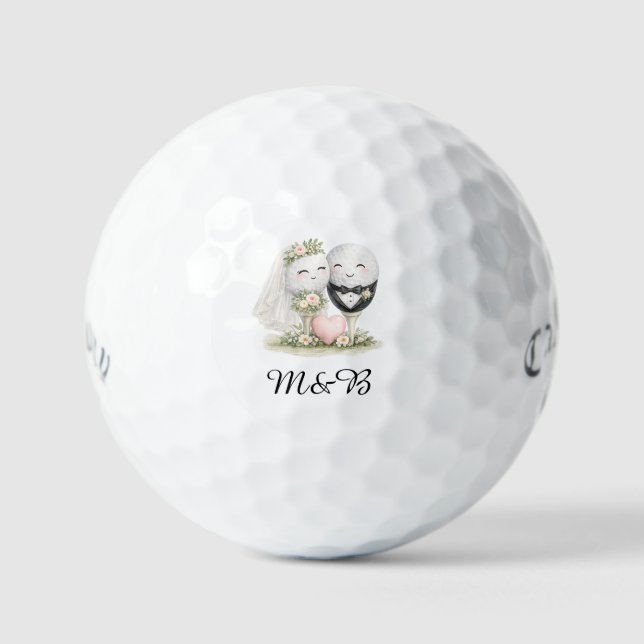 Balle de Golf Mariage Conception de la Mariée et d (Recto)