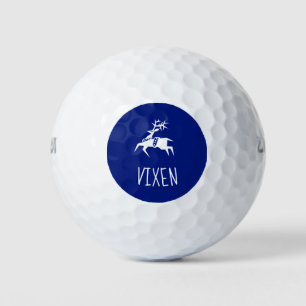 Balle de golf nommée Vixen   Emoji de rennes migno