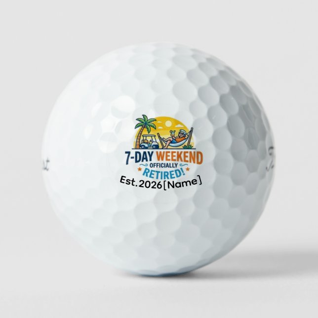 Balle de golf officielle retirée Funny 7-Day Weeke (Recto)