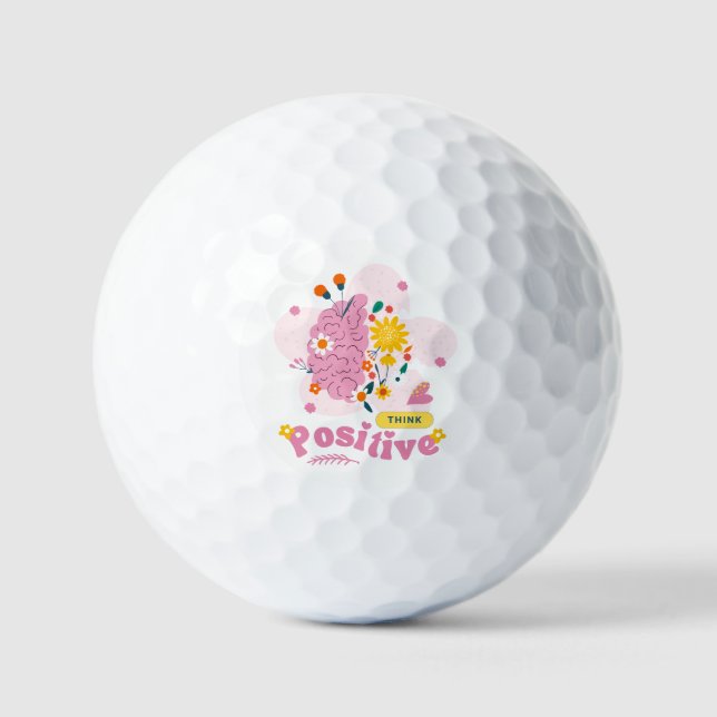 Balle de golf Pensée Positive (Recto)