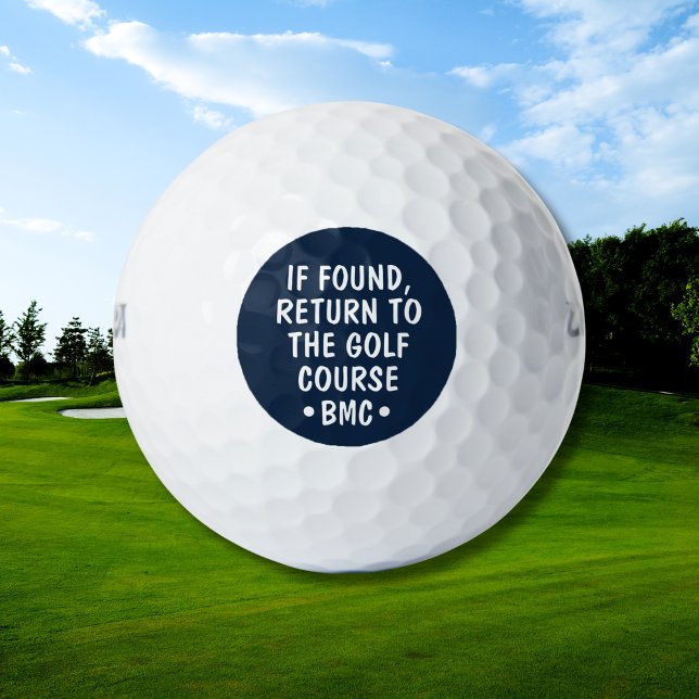 Balle de golf perdue citation monogramme personnal (Golf humor with a modern edge.)