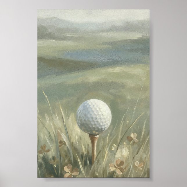 Balle de Golf sur Tee Décoration Murale Paysage (Devant)