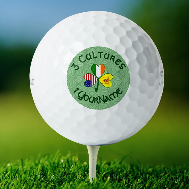 Balle de golf trèfle drapeaux irlandais écossais U (Créateur téléchargé)