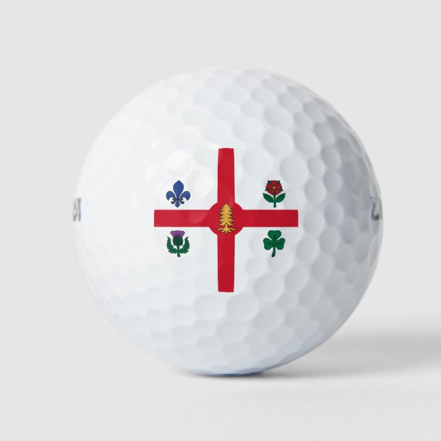 Balle de golf Wilson avec drapeau de Montréal, Can (Devant)