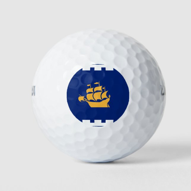 Balle de golf Wilson avec drapeau de Québec (Devant)