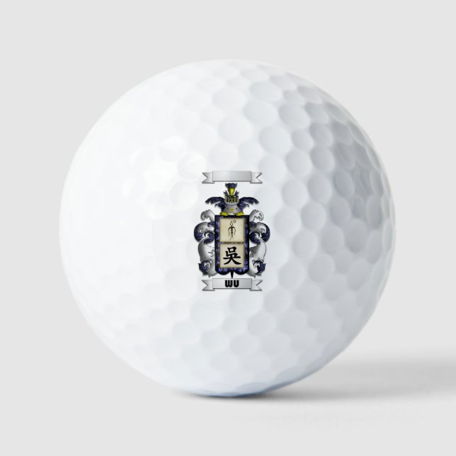 Balle de golf Wu Nom de famille et bouclier (Recto)