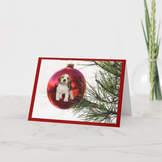 Balle de la carte de Noël beagle (Devant)