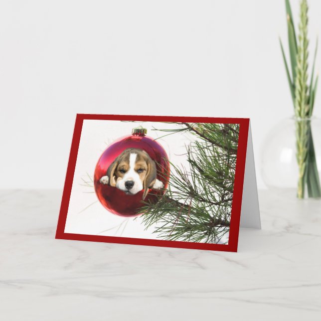 Balle de la carte de Noël beagle (Devant)
