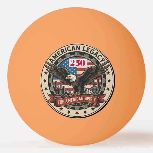 Balle De Ping Pong 250e anniversaire des États-Unis  (Devant)