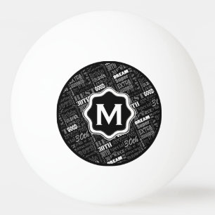 Balle De Ping Pong 30ème monogramme personnalisé de fête