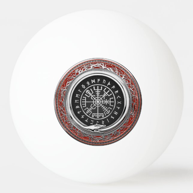 Balle De Ping Pong [310] Vegvisir - Viking Silver Magic Runic Compass (Devant)