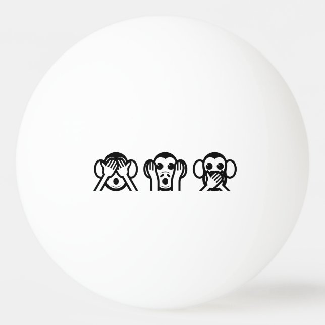 Balle De Ping Pong 3 Singes Sages Emoji (Devant)