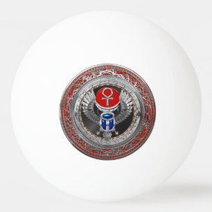 Balle De Ping Pong [400] Scarab à ailes en argent sacré égyptien et A