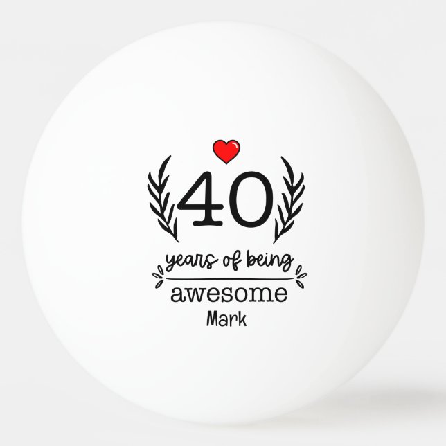 Balle De Ping Pong 40e anniversaire  (Devant)