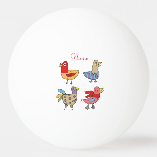 Balle De Ping Pong 4 Oiseaux amusants Thunder_Cove (Devant)